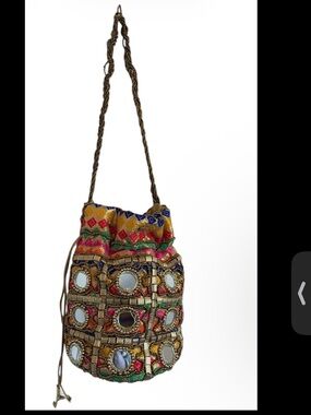 Stunning Handmade Silk Potli Rajasthani Embroidery Handbag Women